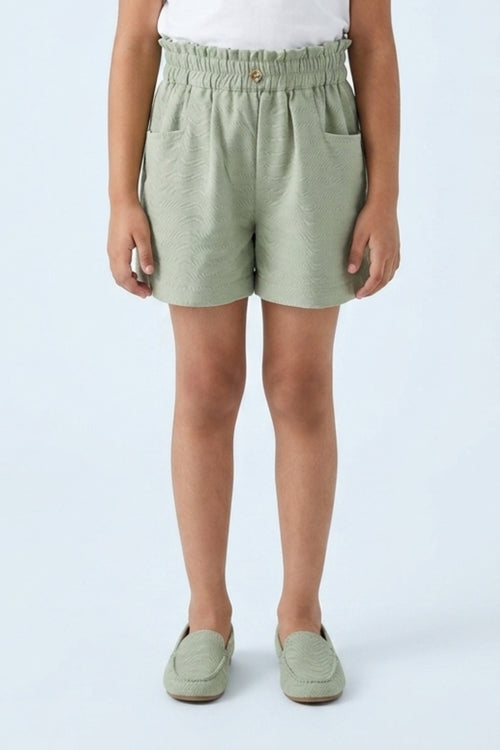 Sage Green Shorts With Pockets H1036