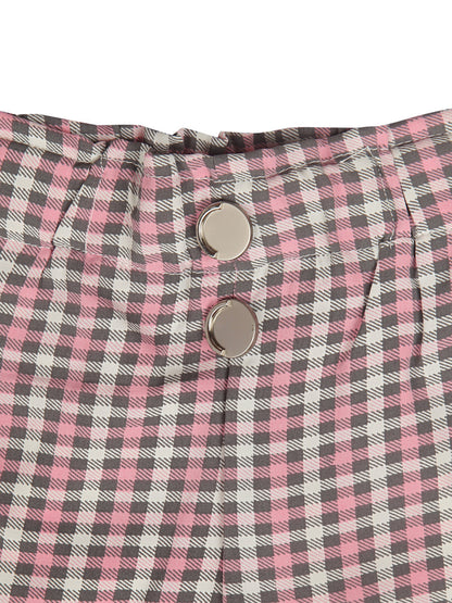 Pink Printed High-Rise Regular Shorts With Pockets
