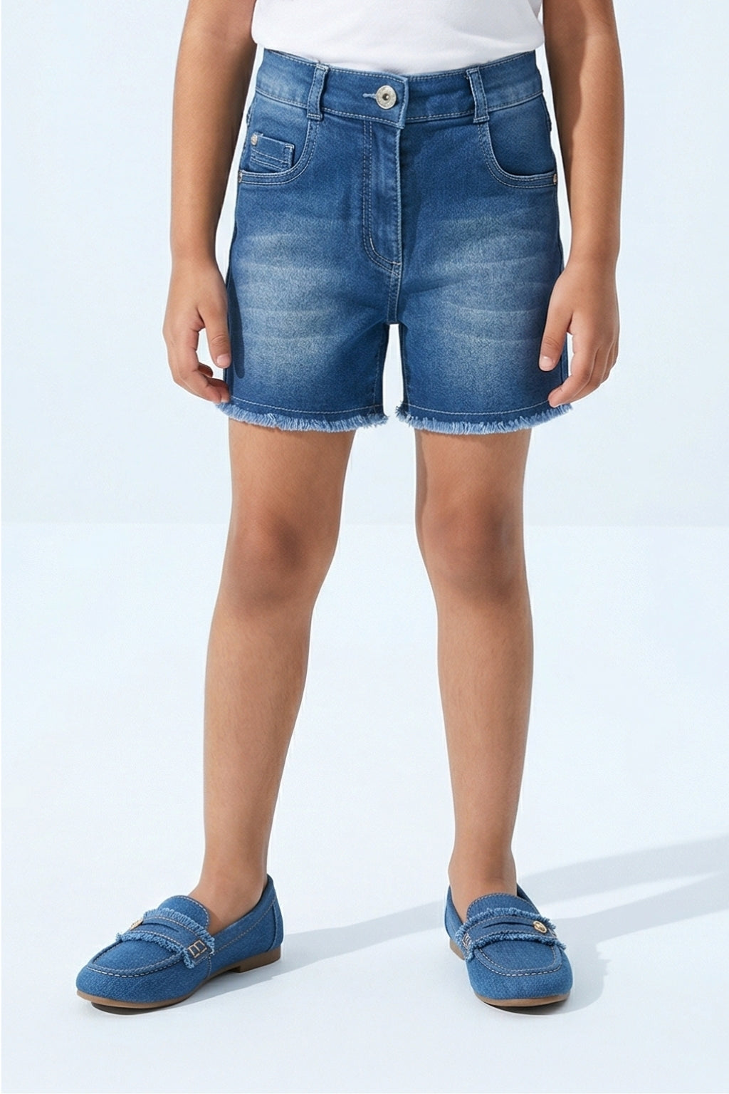 Light Blue Denim Shorts H846