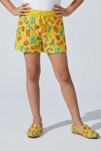 Pop Art Yellow Print Shorts H873