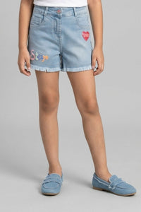 Light Blue Washed Denim Shorts H935
