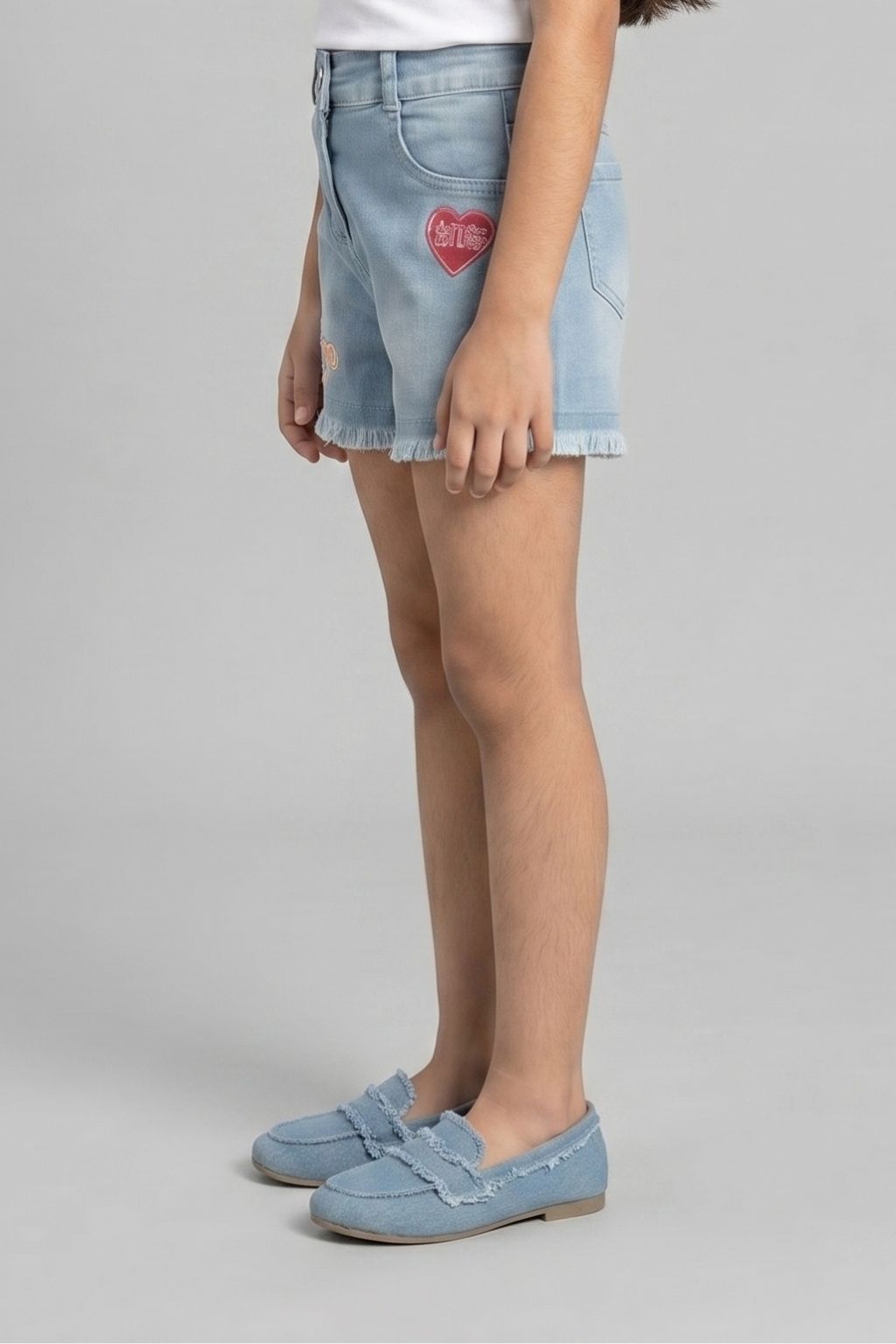 Light Blue Washed Denim Shorts H935