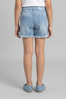 Light Blue Washed Denim Shorts H935