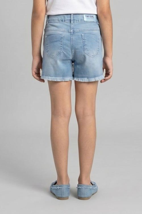 Light Blue Washed Denim Shorts H935