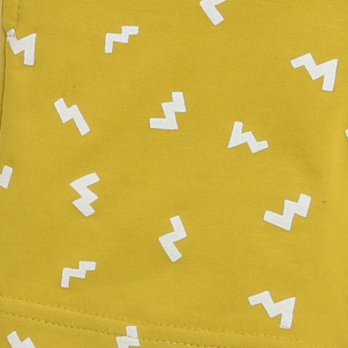Mustard Leaf Print Shorts H938