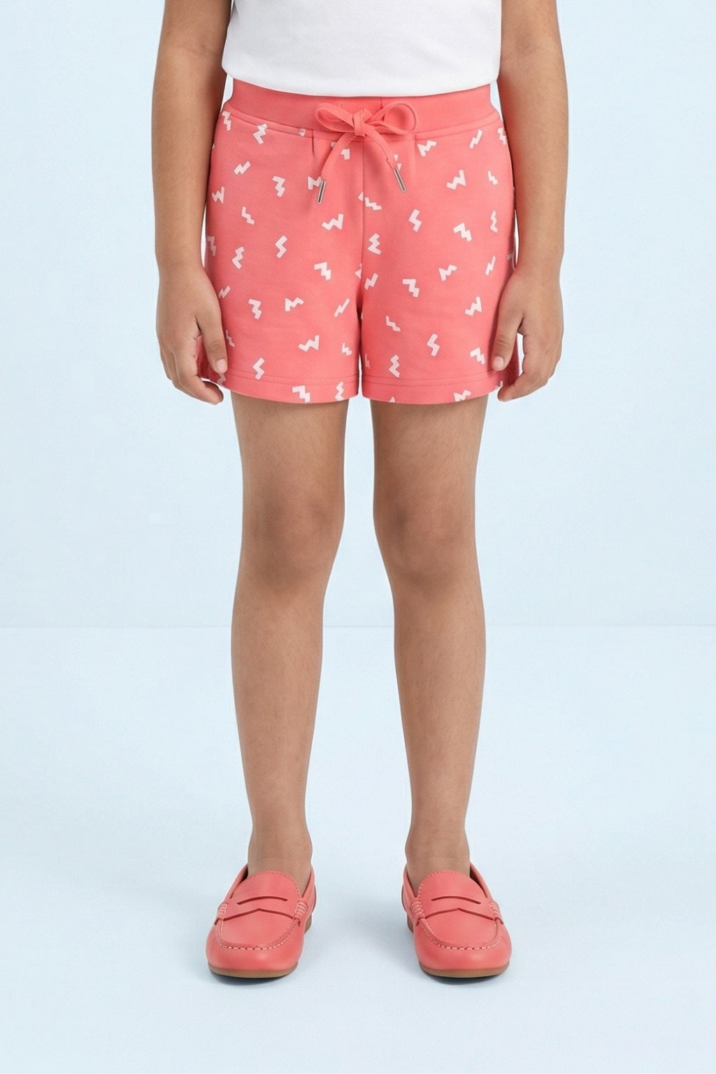 Coral Leaf Print Shorts H938