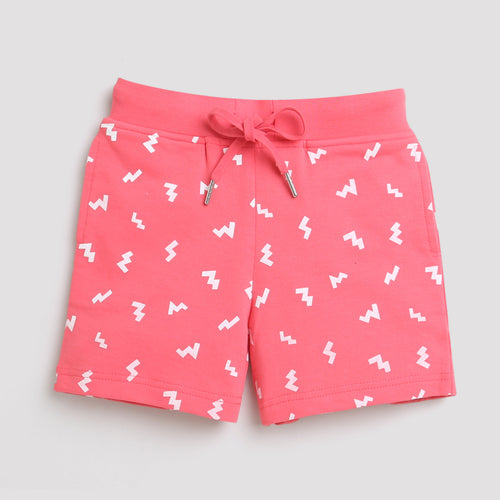 Coral Leaf Print Shorts H938