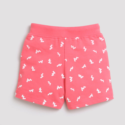 Coral Leaf Print Shorts H938