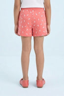 Coral Leaf Print Shorts H938
