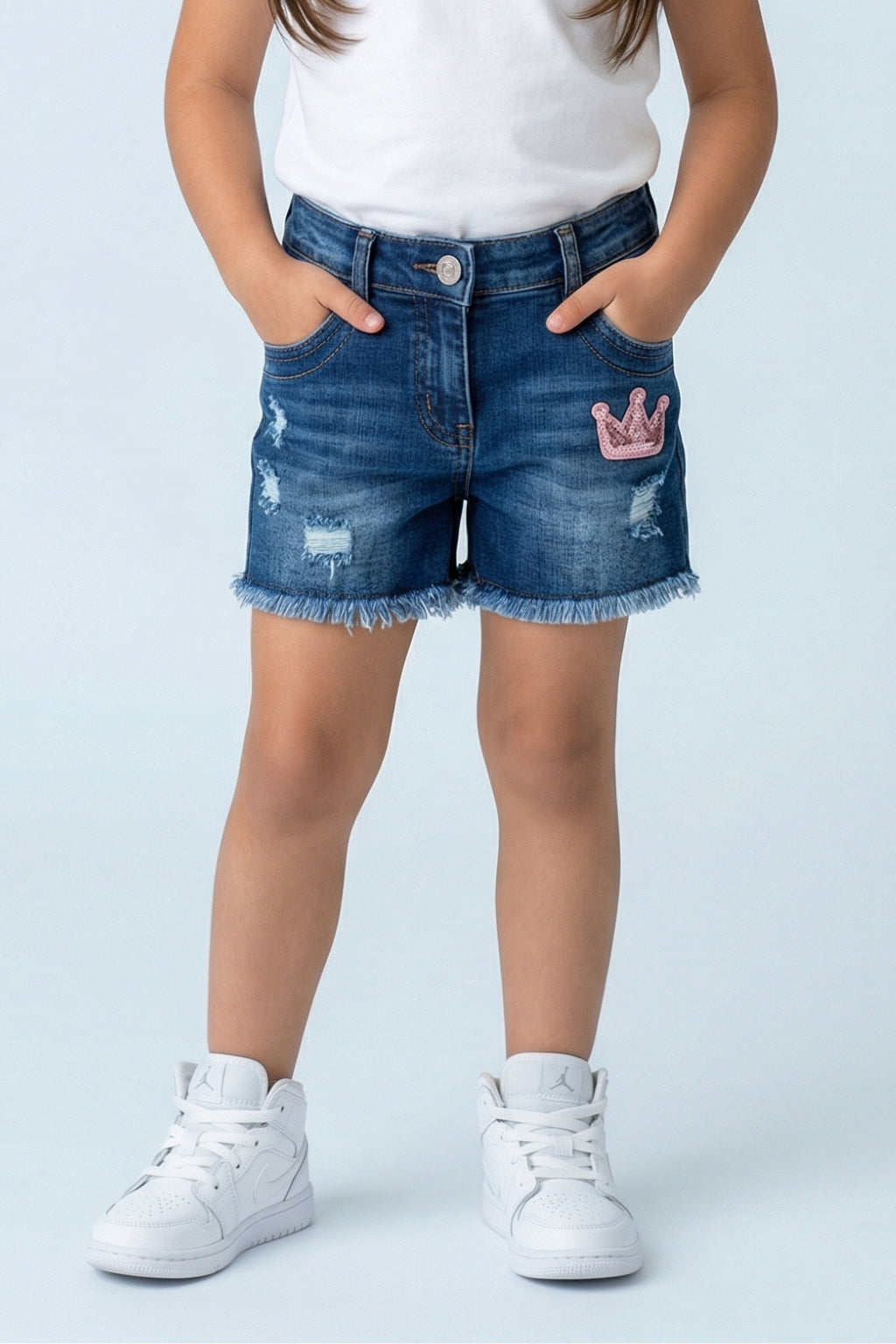 Dark Blue Denim Shorts H948