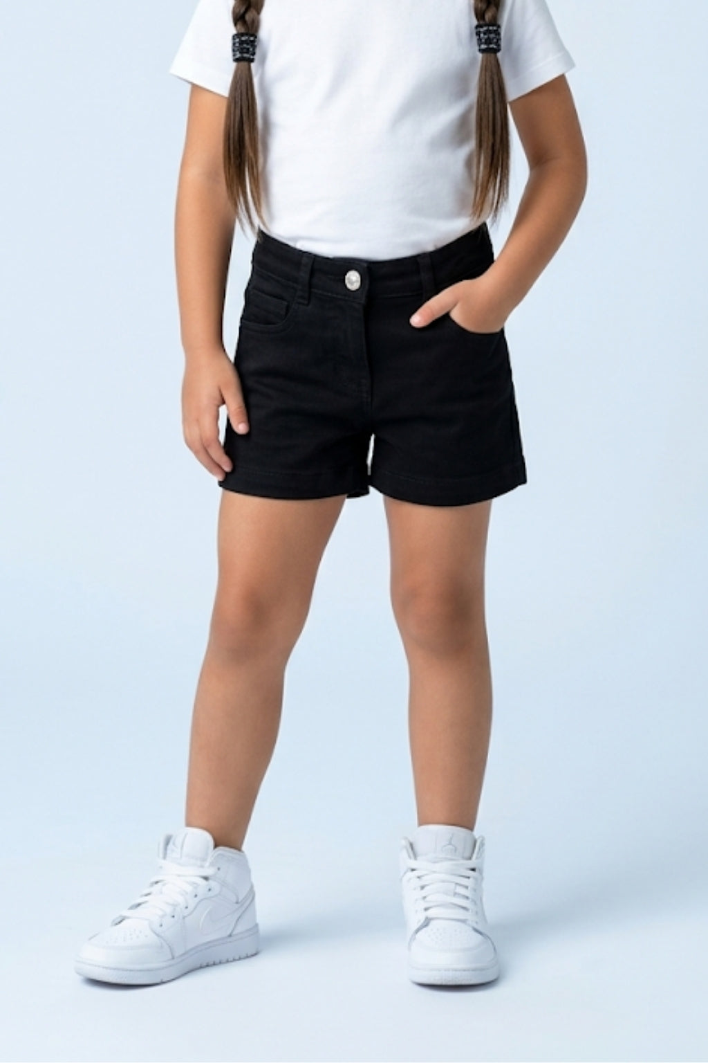 Classic Black Denim Shorts H970