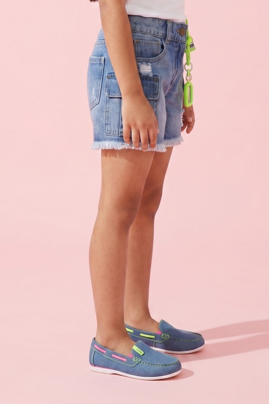 Light Blue Cargo Denim Shorts H982