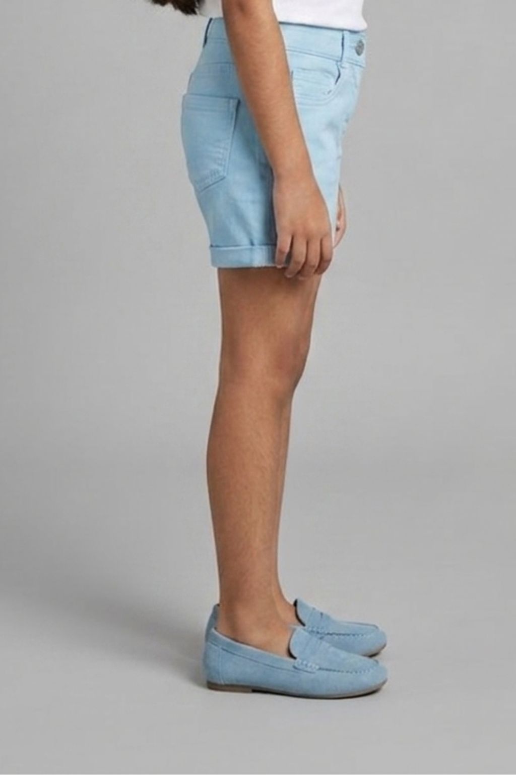 Light Blue Stretch Denim Shorts H986