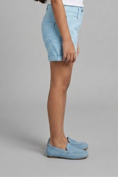 Light Blue Stretch Denim Shorts H986