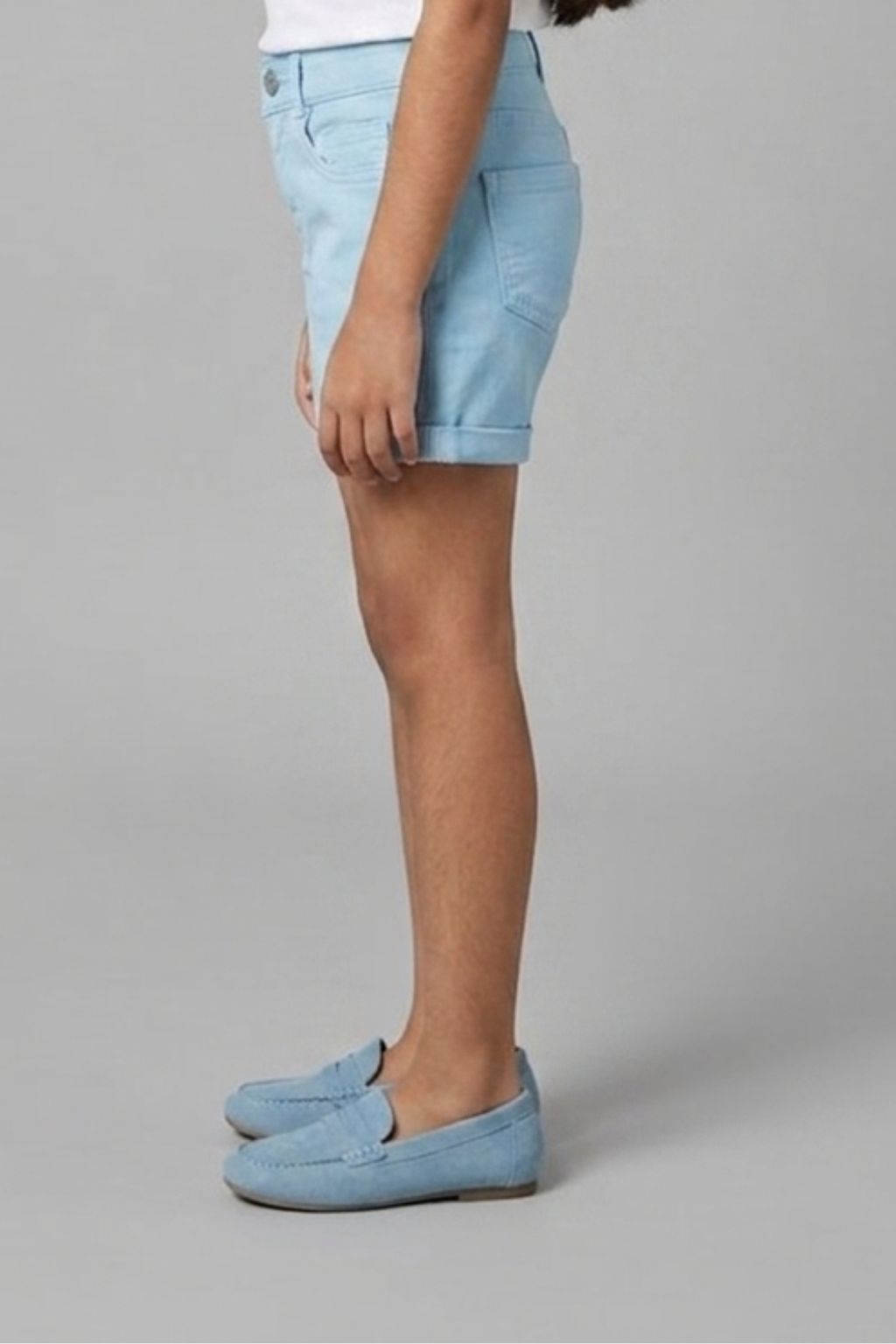 Light Blue Stretch Denim Shorts H986