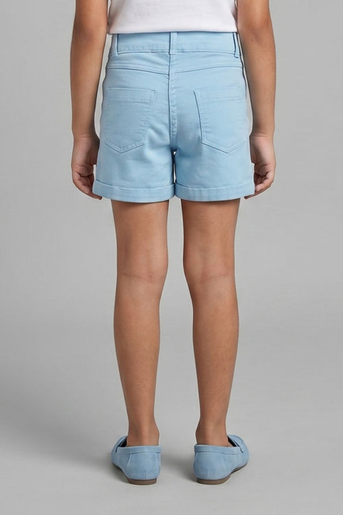Light Blue Stretch Denim Shorts H986