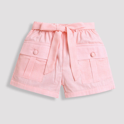Neon Orange Belted Cargo Shorts H987