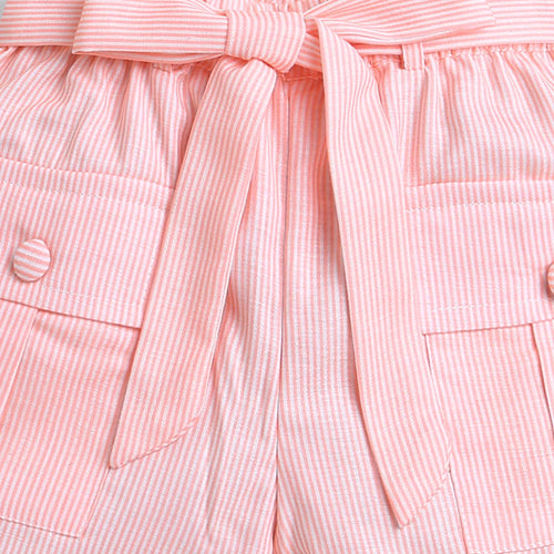Neon Orange Belted Cargo Shorts H987