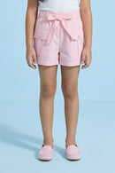 Neon Orange Belted Cargo Shorts H987