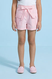 Neon Orange Belted Cargo Shorts H987