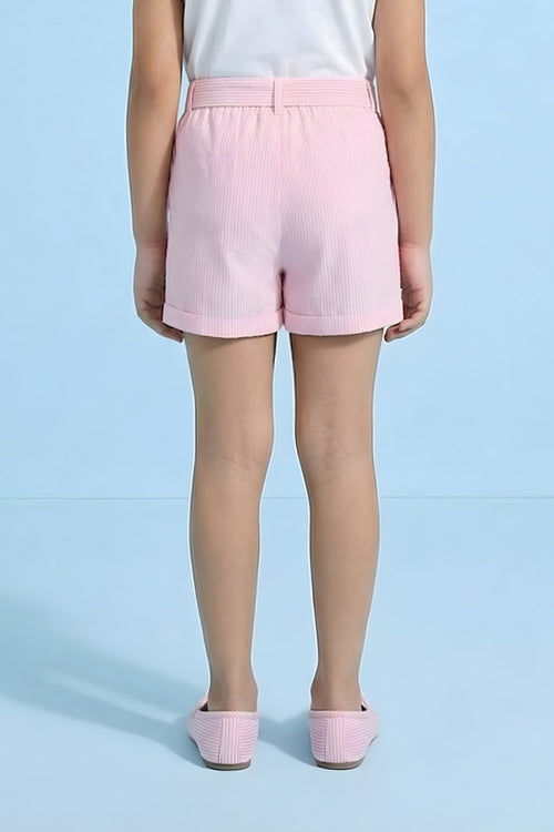 Neon Orange Belted Cargo Shorts H987
