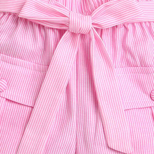 Pink Belt-Tie Cargo Shorts H987