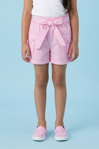Pink Belt-Tie Cargo Shorts H987