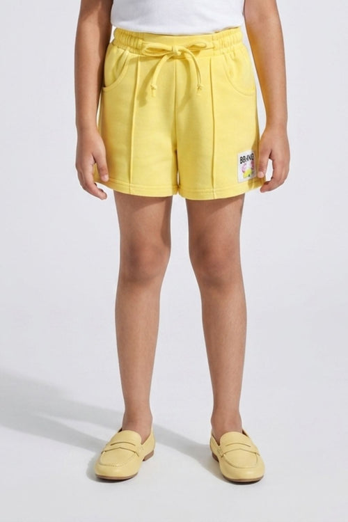 Yellow Casual Knit Shorts H988