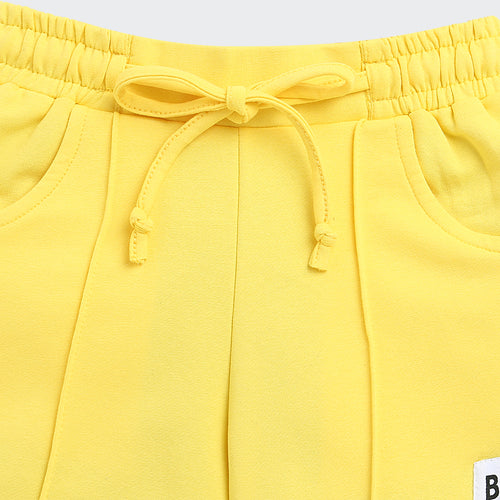 Yellow Casual Knit Shorts H988
