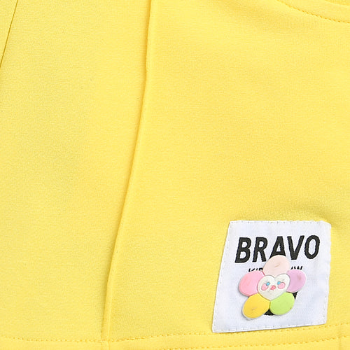 Yellow Casual Knit Shorts H988
