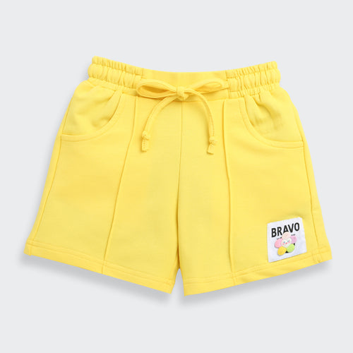 Yellow Casual Knit Shorts H988