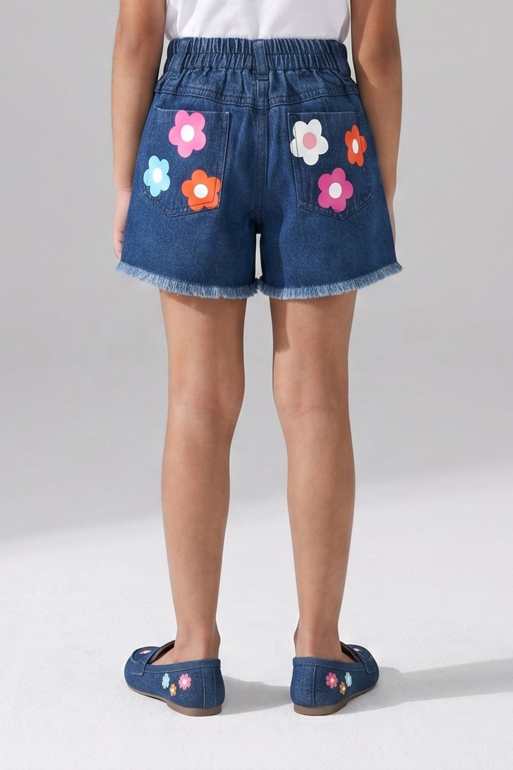 Floral Printed Denim Shorts H999