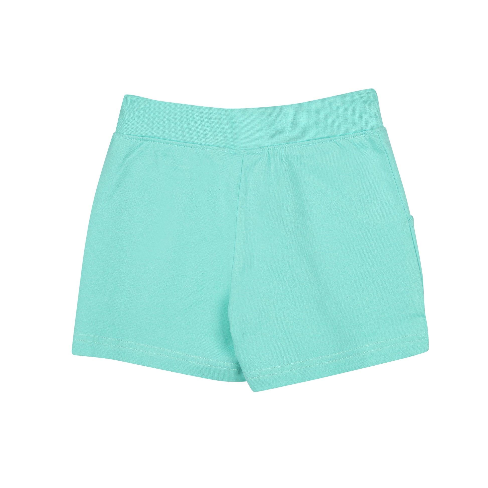 Green Shorts Plain Regular Fit