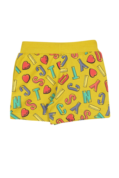 Yellow Print Shorts H873