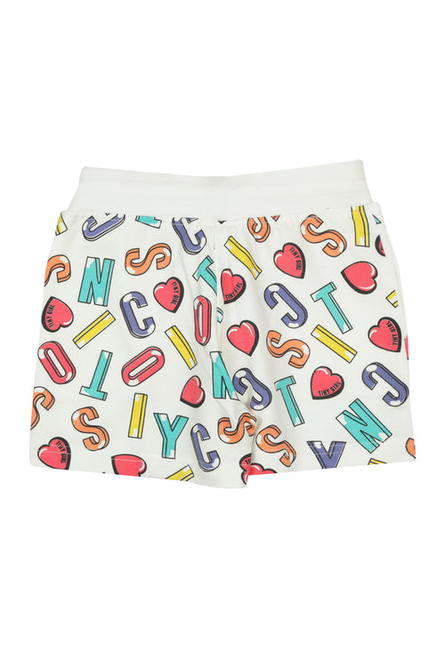 White Print Shorts H873