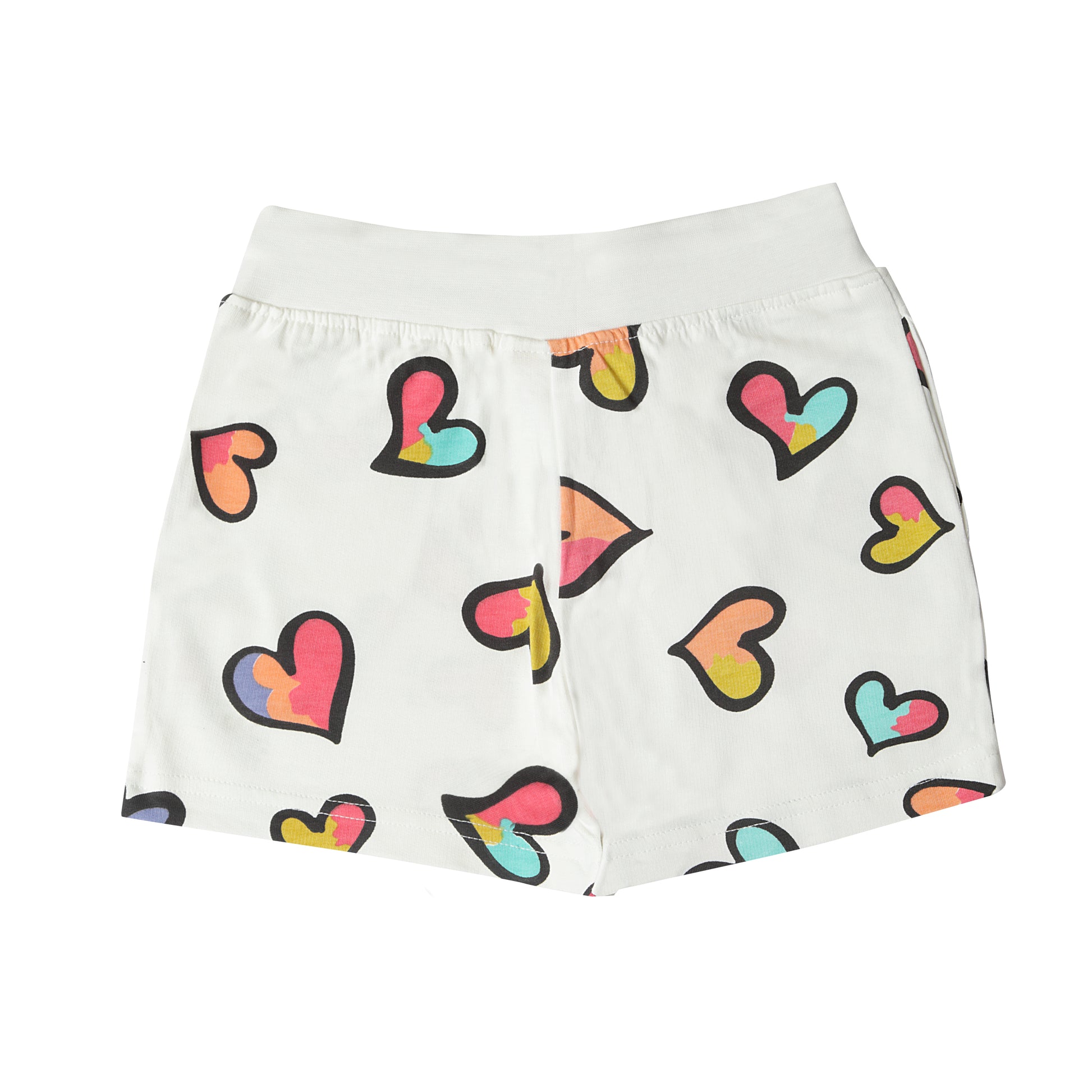 Off White Shorts Heart Printed Regular Fit