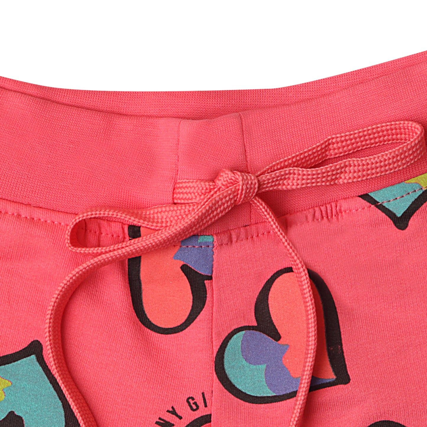 Tomato Red Shorts Heart Printed Regular Fit