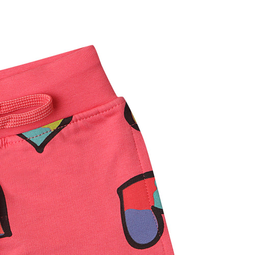 Coral Heart Print Shorts H874
