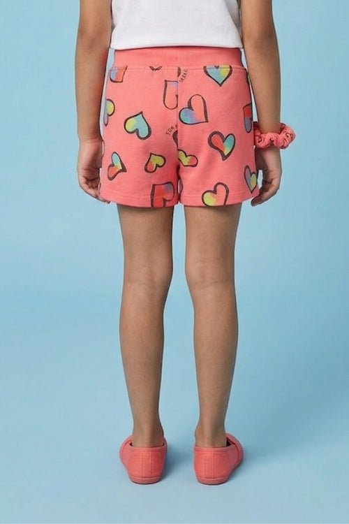 Coral Heart Print Shorts H874