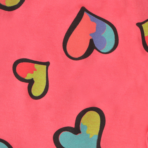 Coral Heart Print Shorts H874