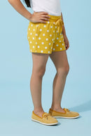Mustard Printed Polka Dot Shorts H875