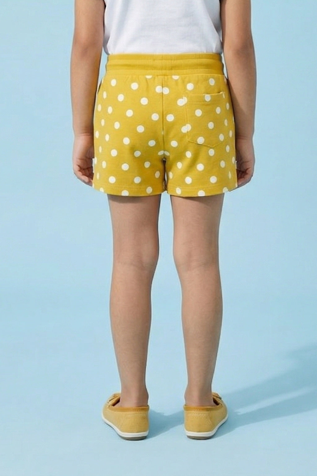 Mustard Printed Polka Dot Shorts H875