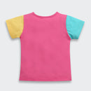 Pink Color-Block Barbie Logo T-Shirt – Trendy Summer Wear