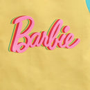 Yellow Color-Block Barbie Logo T-Shirt – Fun Casual Style