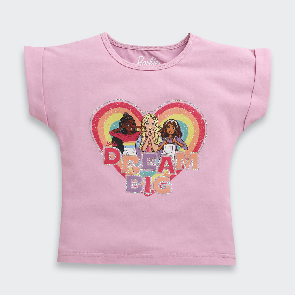 Lilac Barbie Heart Print T-Shirt BATP2025