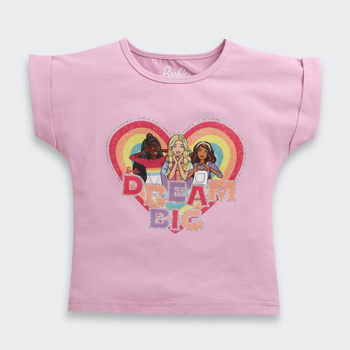 Lilac Barbie Heart Print T-Shirt BATP2025