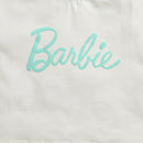White Color-Block Barbie Logo Tee – Trendy Casual Top for Girls
