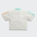 White Color-Block Barbie Logo Tee – Trendy Casual Top for Girls