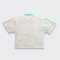 White Color-Block Barbie Logo Tee – Trendy Casual Top for Girls