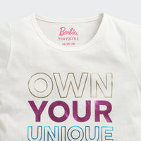 White Barbie Quote Tee – Dream-Inspired Casual Top